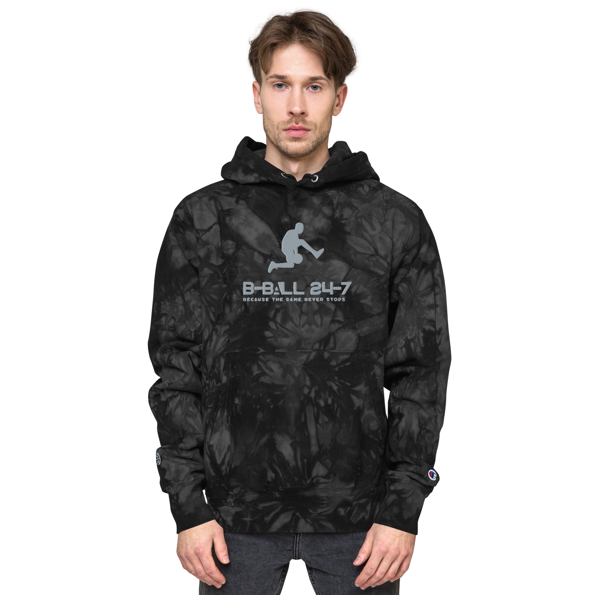 B-Ball 24-7 Embroidered Legacy Unisex Tie-Dye Hoodie